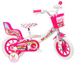 Vélo Enfant 12'' Licorne/Unicorn équipé de 1 Frein Avant, 2 Stabilisateurs, Porte poupée et Panier A