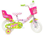Vélo 12'' Fille " Pink Bloom " - 2 à 4 ans avec 1 frein,  panier avant et porte poupée