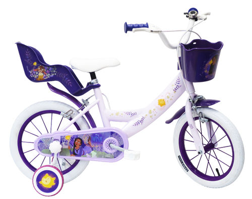 Vélo Enfant 14'' Wish, Anna et la bonne étoile / Disney avec panier avant et porte poupée arrière