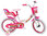 Vélo 16'' Fille "UNICORN / LICORNE" avec stabilisateurs, porte poupée arrière et panier avant